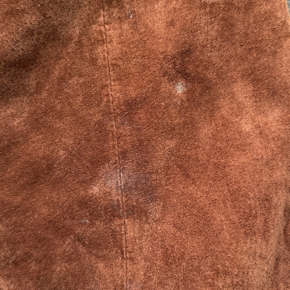 Pamela McCoy 100% Leather Fringe Midi Skirt Brown size XS Western Boho Vintage - Picture 3 of 8